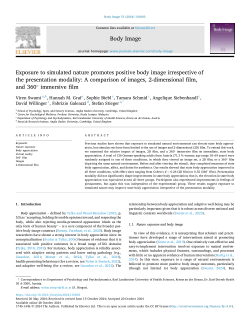 Exposure to simulated nature promotes positive body image irrespective of the presentation modality: a comparison of images, 2-dimensional film, and 360o immersive film