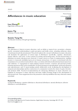 Affordances in music education