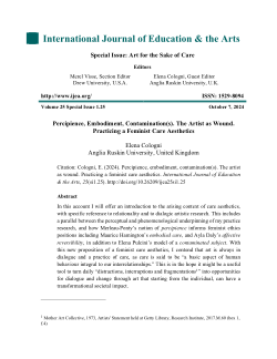 Percipience, Embodiment, Contamination(s). Practicing a Feminist Care Aesthetics