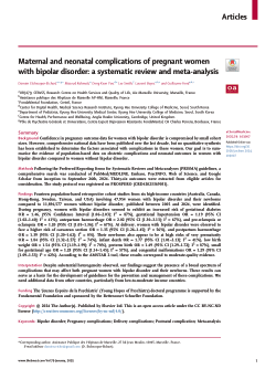 Maternal and neonatal complications of pregnant women with bipolar disorder: a systematic review and meta-analysis