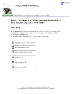 Poverty, mad dogs and culling: dogs and entitlement to poor relief in England, c. 1750-1834