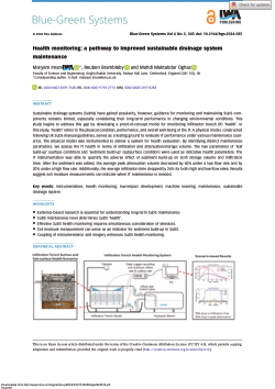 Health monitoring: a pathway to improved sustainable drainage system maintenance
