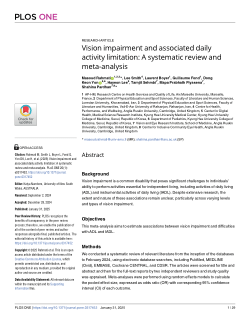 Vision impairment and associated daily activity limitation: A systematic review and meta-analysis