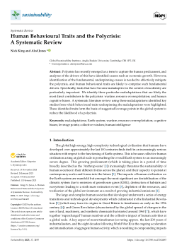 Human Behavioural Traits and the Polycrisis: A Systematic Review