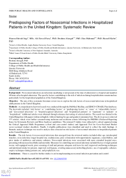 Predisposing Factors of Nosocomial Infections in Hospitalized Patients in the United Kingdom: Systematic Review