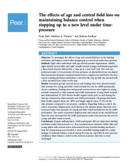 The effects of age and central field loss on maintaining balance control when stepping up to a new level under time-pressure