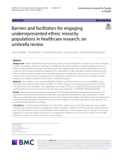 Barriers and facilitators for engaging underrepresented ethnic minority populations in healthcare research: an umbrella review