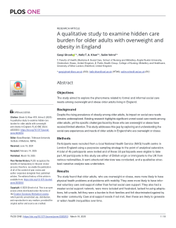A qualitative study to examine hidden care burden for older adults with overweight and obesity in England