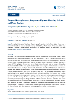 Temporal Entanglements, Fragmented Spaces: Planning, Politics, and Place Rhythms