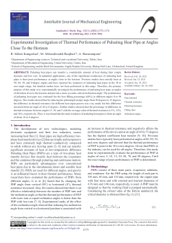 Experimental Investigation of Thermal Performance of Pulsating Heat Pipe at Angles Close To the Horizon