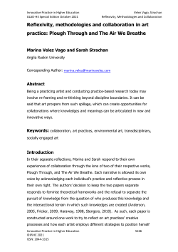Reflexivity, methodologies and collaboration in art practice: Plough Through and The Air We Breathe