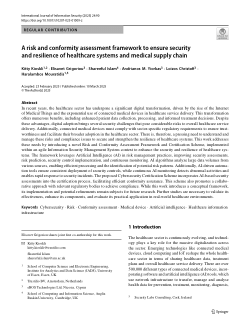 A risk and conformity assessment framework to ensure security and resilience of healthcare systems and medical supply chain