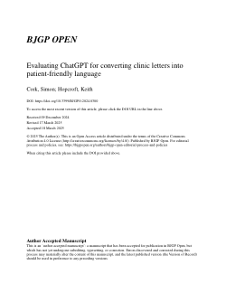 Evaluating ChatGPT for converting clinic letters into patient-friendly language
