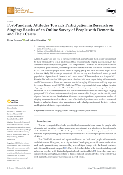 Post-pandemic attitudes towards participation in research on singing: results of an online survey of people with dementia and their carers