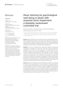 Music Listening for Psychological Well-being in Adults with Acquired Vision Impairment: A Feasibility Randomised Controlled Trial