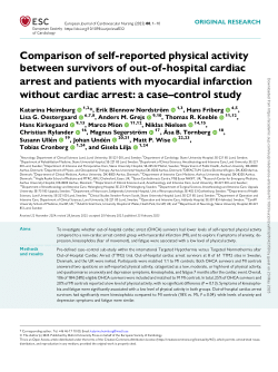 Comparison of self-reported physical activity between survivors of out-of-hospital cardiac arrest and patients with myocardial infarction without cardiac arrest: a case–control study