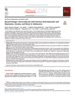 Beyond hunger: uncovering the link between food insecurity and depression, anxiety, and stress in adolescents