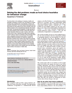Solving the diet problem: meals as food choice heuristics for behaviour change