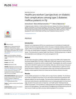 Healthcare workers’ perspectives on diabetic foot complications among type 2 diabetes mellitus patients in Fiji