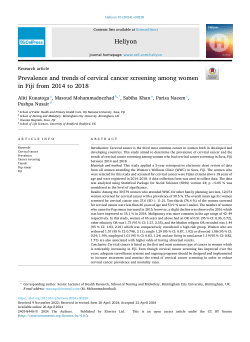 Prevalence and trends of cervical cancer screening among women in Fiji from 2014 to 2018