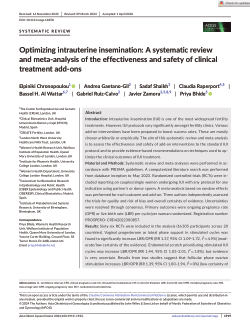 Optimizing intrauterine insemination: A systematic review and meta‐analysis of the effectiveness and safety of clinical treatment add‐ons