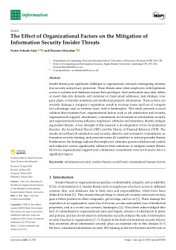 The Effect of Organizational Factors on the Mitigation of Information Security Insider Threats