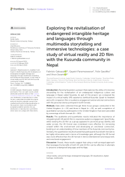 Exploring the revitalisation of endangered intangible heritage and languages through multimedia storytelling and immersive technologies: a case study of virtual reality and 2D film with the Kusunda community in Nepal
