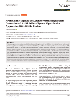 Artificial Intelligence and Architectural Design Before Generative AI: Artificial Intelligence Algorithmics Approaches 2000–2022 in Review