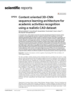 Content oriented 3D-CNN sequence learning architecture for academic activities recognition using a realistic CAD dataset