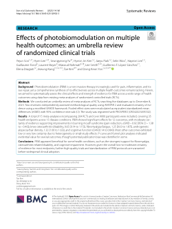 Effects of photobiomodulation on multiple health outcomes: an umbrella review of randomized clinical trials