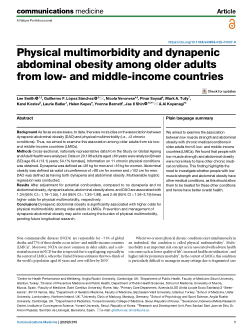 Physical multimorbidity and dynapenic abdominal obesity among older adults from low- and middle-income countries