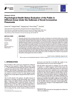Psychological Health Status Evaluation of the Public in Different Areas Under the Outbreak of Novel Coronavirus Pneumonia
