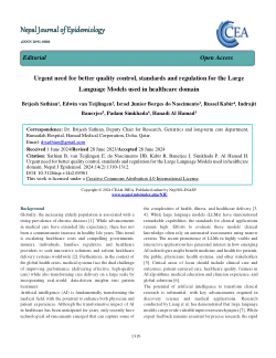 Urgent need for better quality control, standards and regulation for the Large Language Models used in healthcare domain