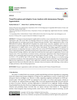 Visual perception and adaptive scene analysis with autonomous panoptic segmentation