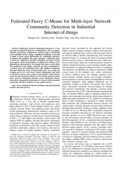 Federated fuzzy C-Means for multi-layer network community detection in industrial Internet-of-things