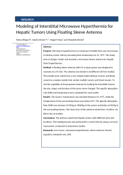 Modeling of interstitial microwave hyperthermia for hepatic tumors using floating sleeve antenna