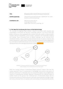 Designing Under Extreme Resource Constraints: How practicing Distributed Realities in Afghanistan can shape the future of Distributed Design