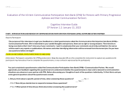 Evaluation of the 10-Item CPIB for PPA (Fegter et al., 2025)