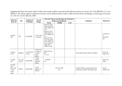 Samoan artefact provenance data