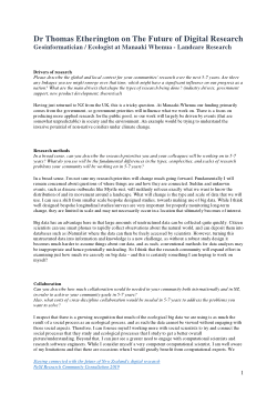 Future of Digital Research - Dr Thomas Etherington