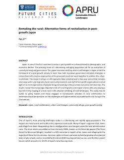 Remaking the rural: Alternative forms of revitalization in post-growth Japan