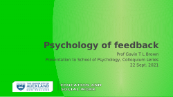 The Psychology of Feedback