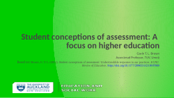 Student conceptions of assessment: A focus on higher education