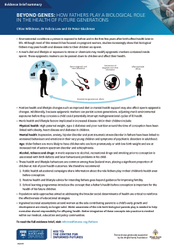Beyond genes: How fathers play a biological role in the health of future generations [Summary]