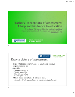 Teachers’ conceptions of assessment: A help and hindrance to education