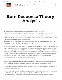 Introduction to Item Response Theory (IRT)