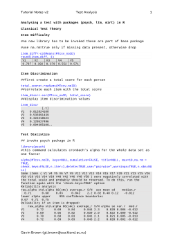 <strong>Analysing a test with packages (psych, ltm, mirt) in R</strong>