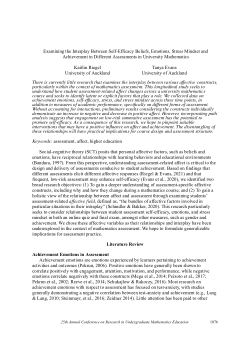 Examining the Interplay Between Self-Efficacy Beliefs, Emotions, Stress Mindset and Achievement in Different Assessments in University Mathematics