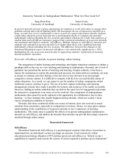 Interactive Tutorials in Undergraduate Mathematics: What Are They Good For?