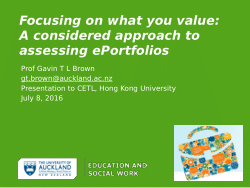 <i>Focusing on what you value: A considered approach to assessing </i><i>ePortfolios</i>